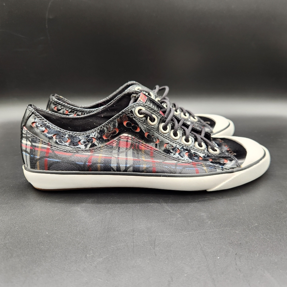 Y2K COACH Shoes Womens 8 B BRIAR Plaid Casual Low Sneakers Multicolor Glitter
